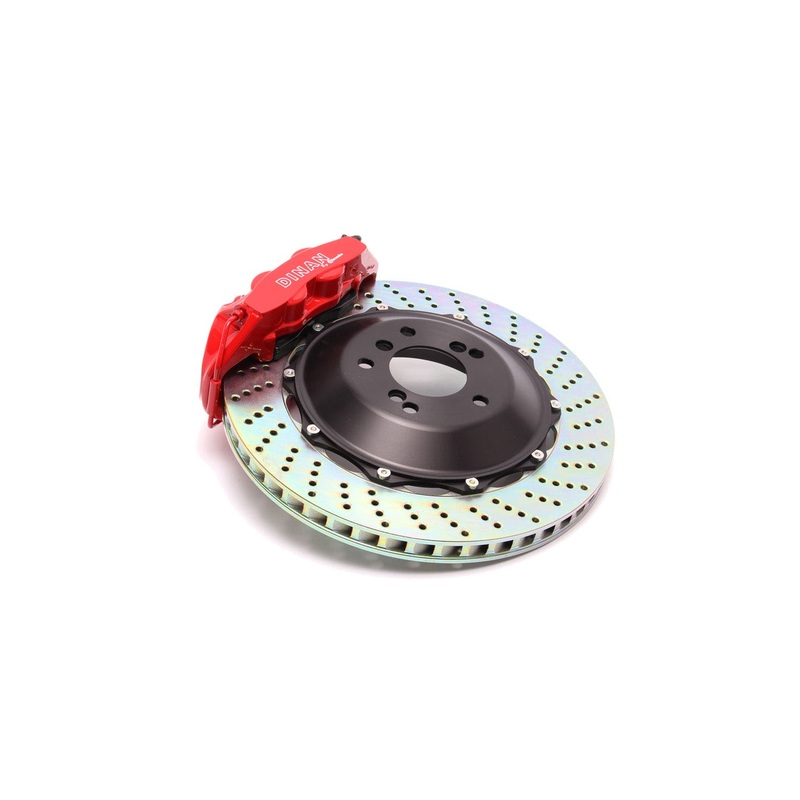 Dinan by Brembo Rear Brake Set (Red Calipers w/ Slotted & Drilled Rotors) – 2009-2015 BMW 7-Series
