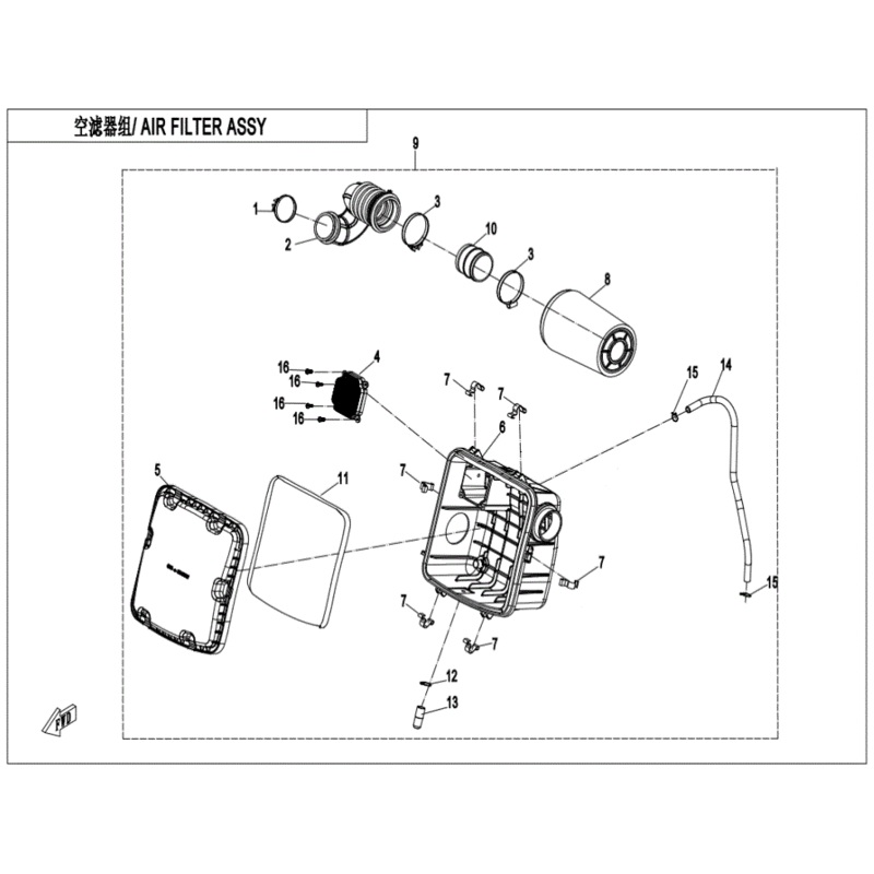 Upper Housing Air Filter by CF Moto