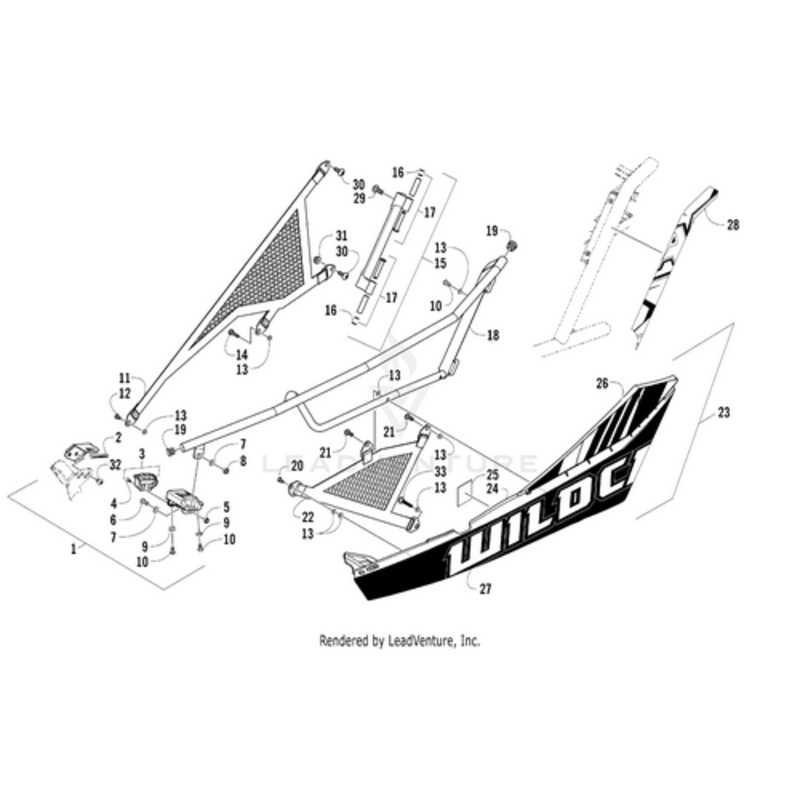 Door Panel W/Decals-Tag-Left(Wc X) (Inc. 24-27) by Arctic Cat