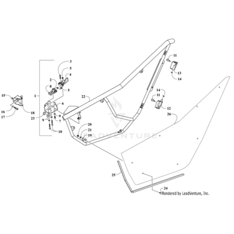 Door Panel W/Decals-Left (Wc Sport Ltd 19) (See Decals Page For Decals) by Arctic Cat