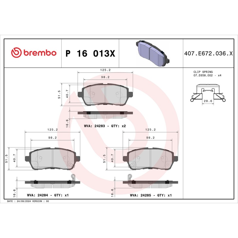 XTRA Low-Met Front Disc Brake Pad Set – P16013X