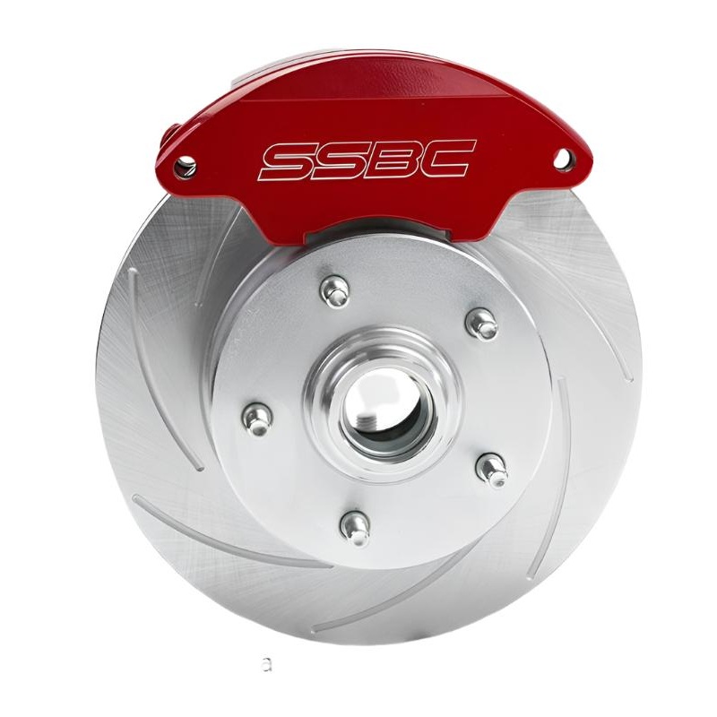American Made Super Twin HD 2-Piston Billet Aluminum Front Disc Brake Kit W/Rotors. Red W123-ADSR