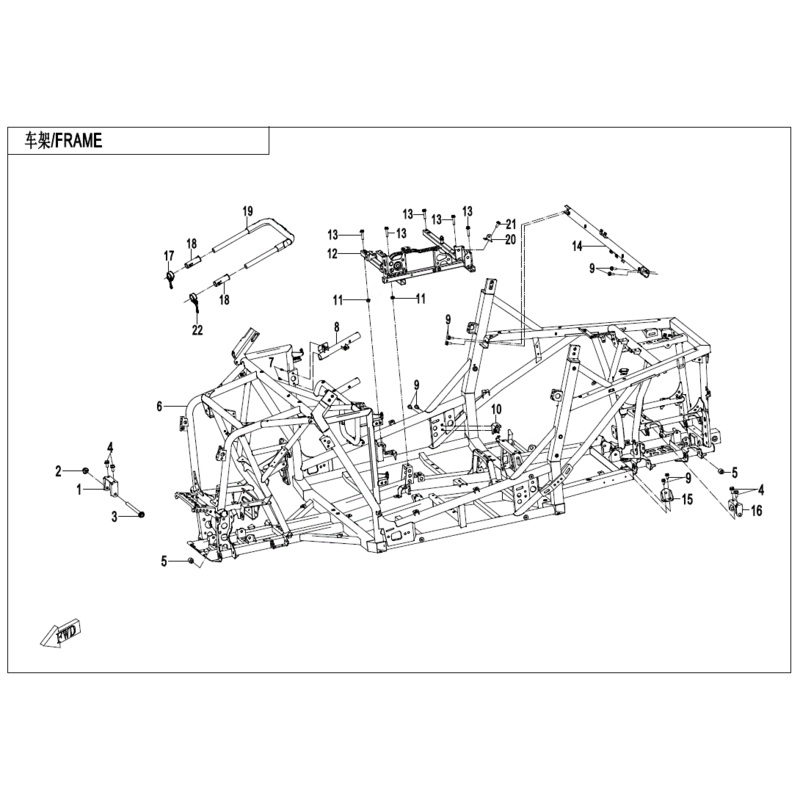 Armrest Rail Clamp Assembly RH by CF Moto