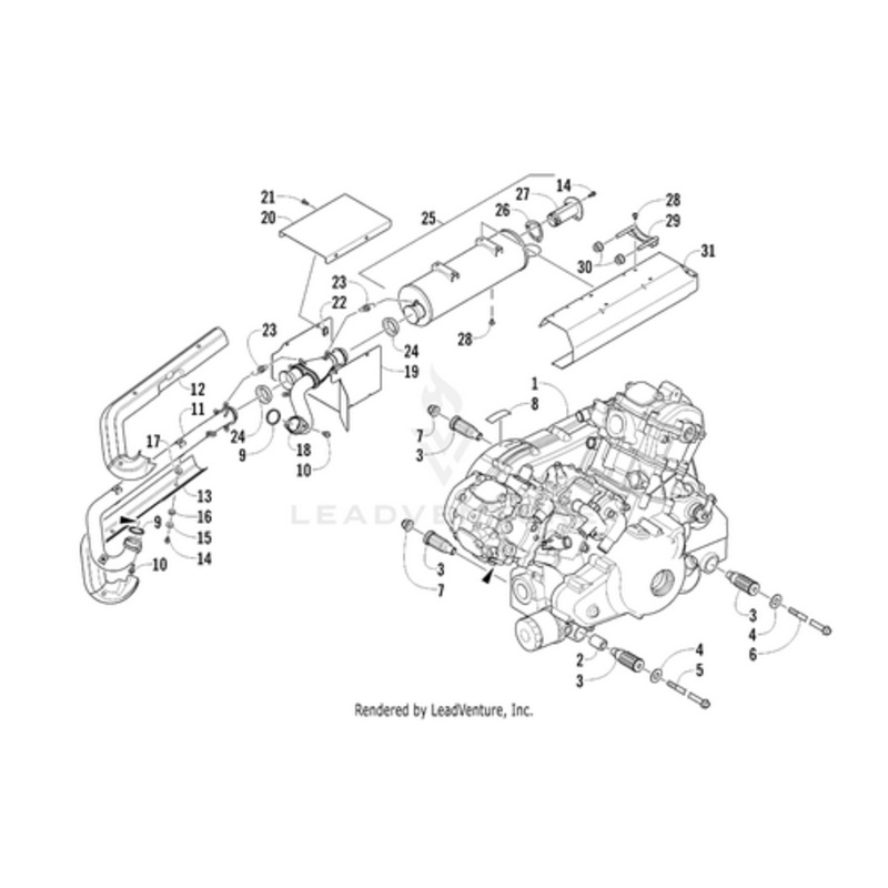 Exhaust Pipe – Rear-Black by Arctic Cat