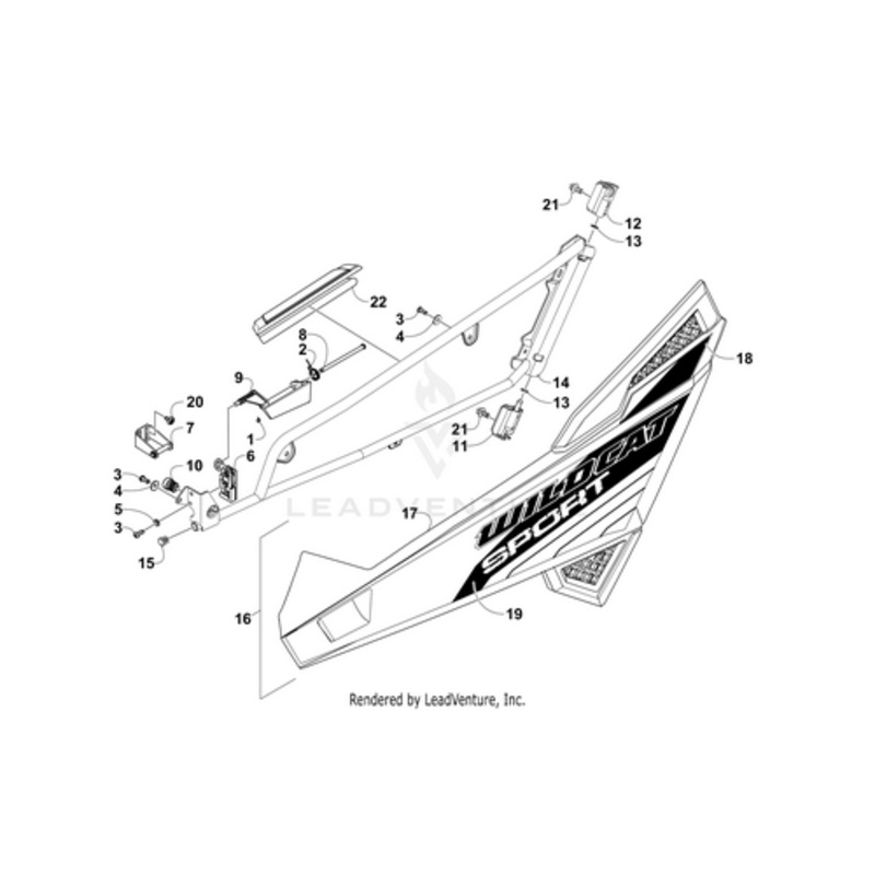 Door Decal-Lower-Left (Red) by Arctic Cat