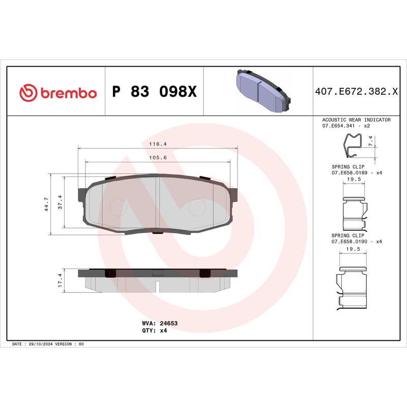 XTRA Low-Met Rear Disc Brake Pad Set – P83098X
