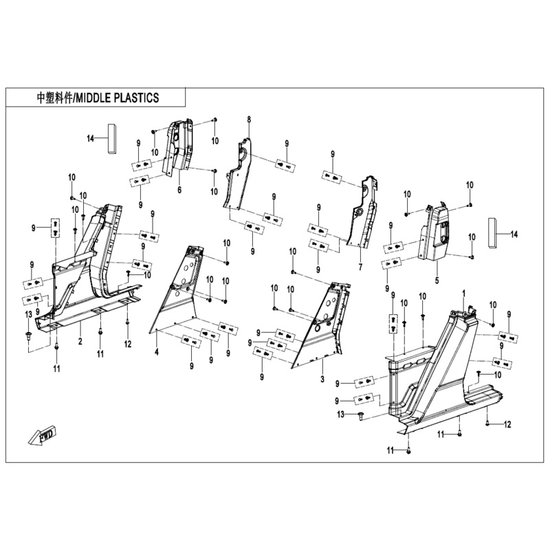 B-Column RH Panel by CF Moto